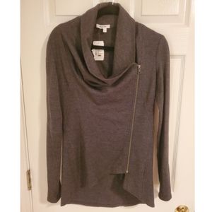 HELMUT LANG Draped Collar Asymmetrical Hem Jacket